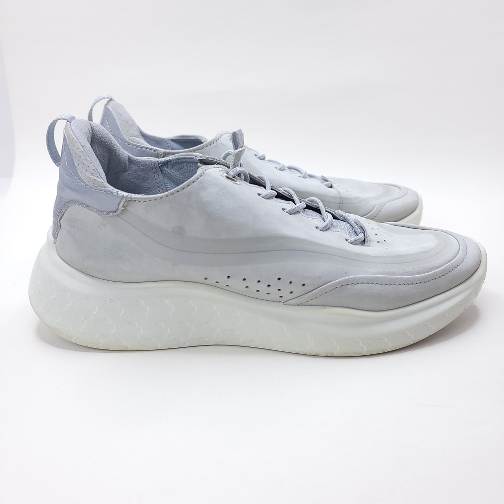 ECCO Women Concrete Therap Leather Lace-Up Sneakers in Grey Size US 9-9.5/EU 40